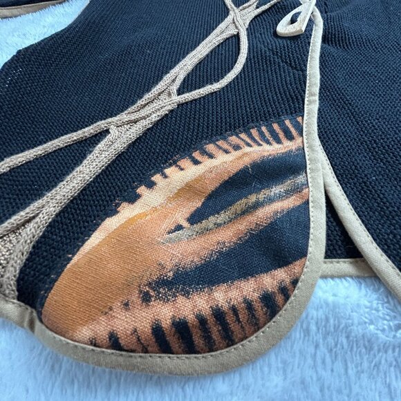 Jaskar Womens Black Knit Hand-Painted Cardigan Sweater Small Art to Wear Buttons - Picture 11 of 13